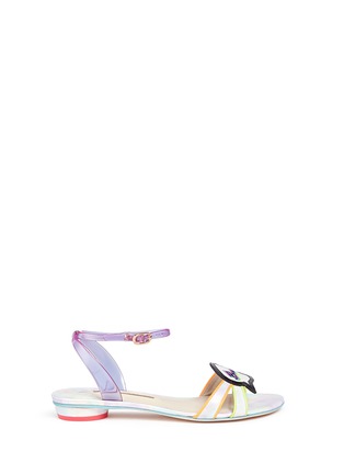 Main View - Click To Enlarge - SOPHIA WEBSTER - 'Ellen Beach Babe' slogan patch leather sandals