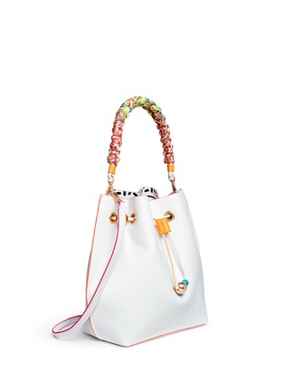 Front View - Click To Enlarge - SOPHIA WEBSTER - Romy' braided handle leather bucket bag