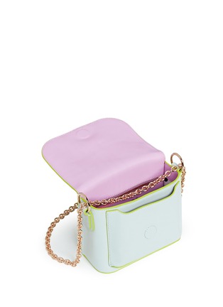 Detail View - Click To Enlarge - SOPHIA WEBSTER - Claudie' flamingo charm leather flap bag