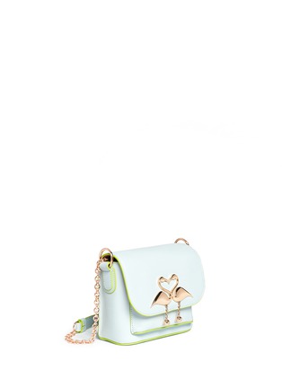 Front View - Click To Enlarge - SOPHIA WEBSTER - Claudie' flamingo charm leather flap bag