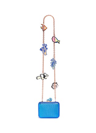 Main View - Click To Enlarge - SOPHIA WEBSTER - ViVi' sea life charm basketweave leather clutch