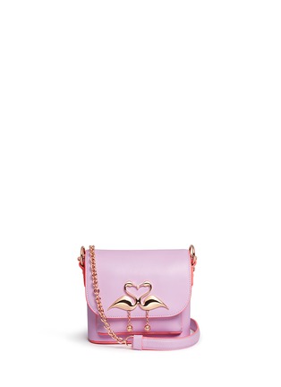 Main View - Click To Enlarge - SOPHIA WEBSTER - Claudie' flamingo charm leather flap bag