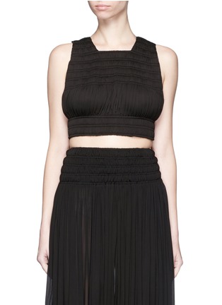 Main View - Click To Enlarge - ALAÏA - Shirred ruche strappy cropped top