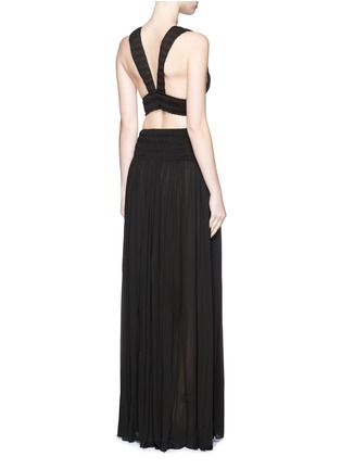 Figure View - Click To Enlarge - ALAÏA - Shirred ruche strappy cropped top