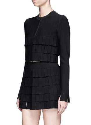 Front View - Click To Enlarge - ALAÏA - 'Perse' Grecian fringe knit cardigan