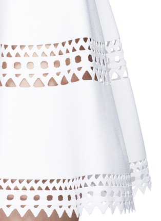 Detail View - Click To Enlarge - ALAÏA - 'Vienne' geometric perforated knit skirt