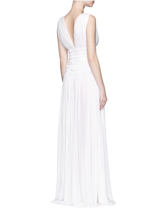Back View - Click To Enlarge - ALAÏA - Ruched deep split jersey Grecian gown