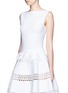 Front View - Click To Enlarge - ALAÏA - 'Vienne' geometric perforated knit top