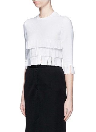 Front View - Click To Enlarge - ALAÏA - 'Perse' Grecian fringe knit top