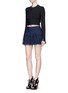 Figure View - Click To Enlarge - ALAÏA - 'Vienne' geometric cutout ruffle tier knit skirt
