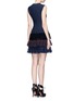 Back View - Click To Enlarge - ALAÏA - 'Vienne' perforated ruffle tier sleeveless knit dress