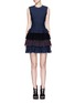 Main View - Click To Enlarge - ALAÏA - 'Vienne' perforated ruffle tier sleeveless knit dress