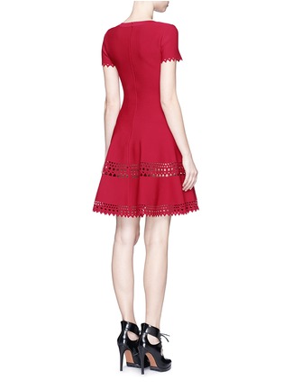 Back View - Click To Enlarge - ALAÏA - 'Vienne' geometric cutout perforated knit dress