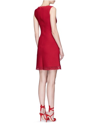 Back View - Click To Enlarge - ALAÏA - 'Vienne' perforated sleeveless flare knit dress