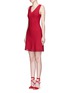 Figure View - Click To Enlarge - ALAÏA - 'Vienne' perforated sleeveless flare knit dress