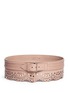Main View - Click To Enlarge - ALAÏA - 'Mini Vienne' lasercut scalloped piped leather belt