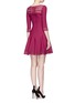 Back View - Click To Enlarge - ALAÏA - 'Vienne Large' perforated flare knit dress