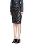 Front View - Click To Enlarge - GIVENCHY - Sequin star cutout silk pencil skirt