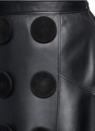 Detail View - Click To Enlarge - GIVENCHY - Suede button lambskin leather flare skirt