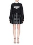Figure View - Click To Enlarge - GIVENCHY - Suede button lambskin leather flare skirt
