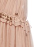 Detail View - Click To Enlarge - CHLOÉ - Metal charm silk crépon ruffle drawstring dress