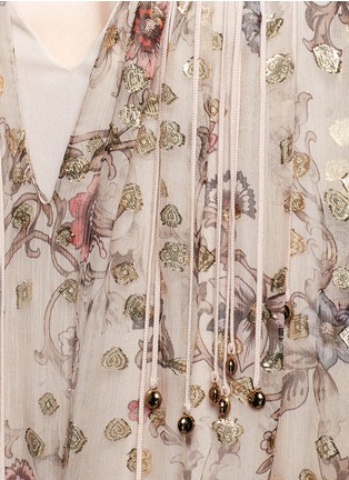 Detail View - Click To Enlarge - CHLOÉ - Floral fil coupé crépon gown