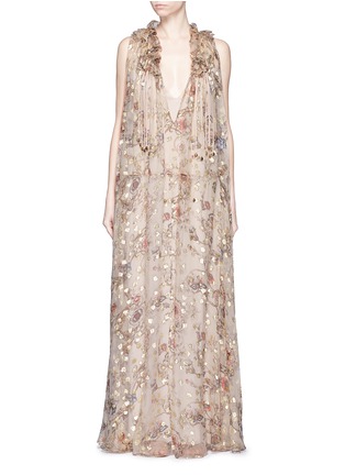 Main View - Click To Enlarge - CHLOÉ - Floral fil coupé crépon gown