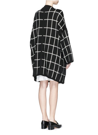 Back View - Click To Enlarge - CHLOÉ - Reversible windowpane check knit overcoat
