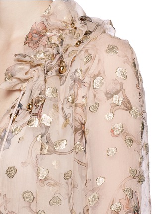 Detail View - Click To Enlarge - CHLOÉ - Flower fil coupé silk crepon blouse