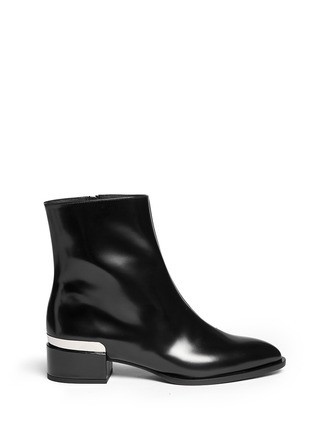 Main View - Click To Enlarge - VINCE - 'Yasmin' metal plate leather ankle boots