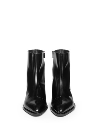 Figure View - Click To Enlarge - VINCE - 'Yasmin' metal plate leather ankle boots