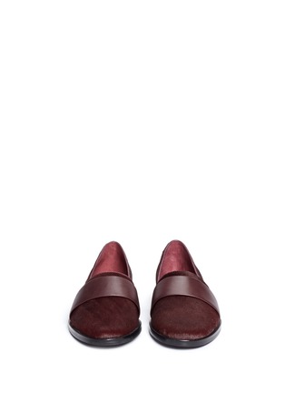 Figure View - Click To Enlarge - VINCE - 'Mason' leather band calf hair flats