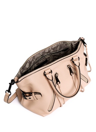 Detail View - Click To Enlarge - REBECCA MINKOFF - 'Moto' buckle tassel trim leather satchel