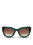 Main View - Click To Enlarge - THIERRY LASRY - 'Cupidity' metal temple contrast corner acetate sunglasses