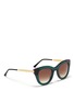 Figure View - Click To Enlarge - THIERRY LASRY - 'Cupidity' metal temple contrast corner acetate sunglasses