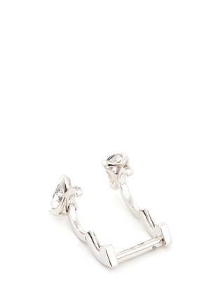Detail View - Click To Enlarge - REPOSSI - 'Serti sur Vide' diamond 18k white gold double hoop ear cuff