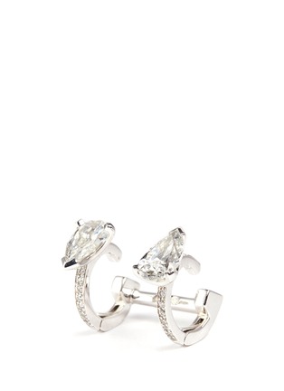 Detail View - Click To Enlarge - REPOSSI - 'Serti sur Vide' diamond 18k white gold double hoop ear cuff