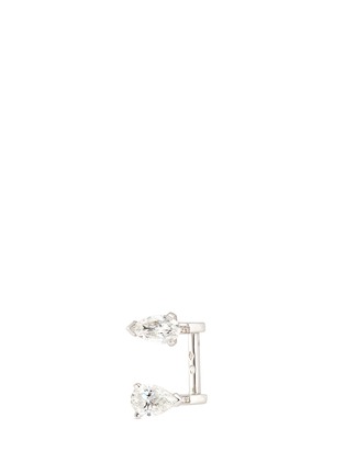 Main View - Click To Enlarge - REPOSSI - 'Serti sur Vide' diamond 18k white gold double hoop ear cuff