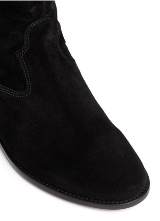 Detail View - Click To Enlarge - ISABEL MARANT ÉTOILE - 'Crisi' ruche cuff suede ankle boots