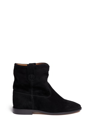 Main View - Click To Enlarge - ISABEL MARANT ÉTOILE - 'Crisi' ruche cuff suede ankle boots