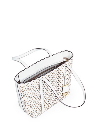  - MICHAEL KORS - 'Desi' small floral perforated leather travel tote