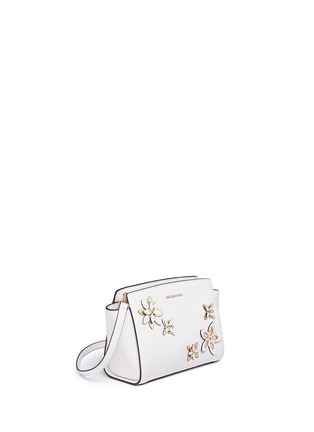 Detail View - Click To Enlarge - MICHAEL KORS - 'Selma' medium floral embellished messenger bag