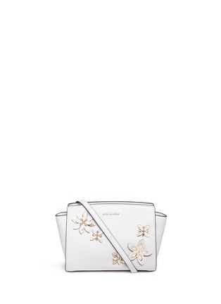 Main View - Click To Enlarge - MICHAEL KORS - 'Selma' medium floral embellished messenger bag