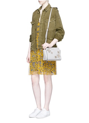 Figure View - Click To Enlarge - MICHAEL KORS - 'Selma' medium floral embellished messenger bag