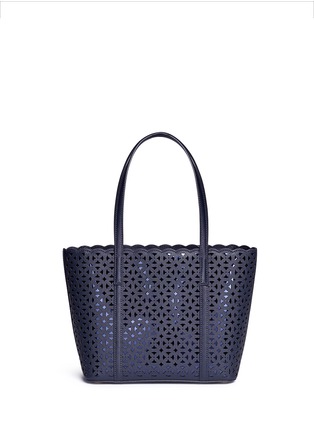 Detail View - Click To Enlarge - MICHAEL KORS - 'Desi' small floral perforated leather travel tote