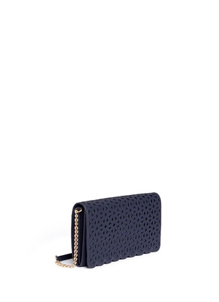 Detail View - Click To Enlarge - MICHAEL KORS - 'Desi' large floral perforated leather crossbody bag