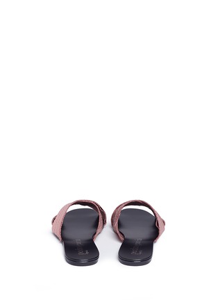 Back View - Click To Enlarge - PEDRO GARCIA  - 'Elisa' cross vamp silk satin slide sandals