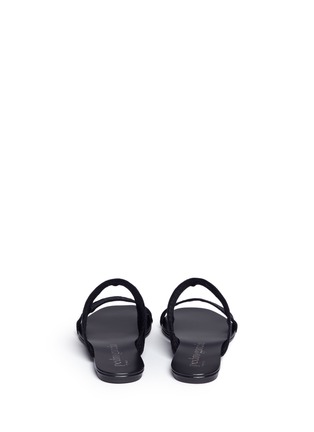 Back View - Click To Enlarge - PEDRO GARCIA  - 'Elin' silk satin double band slide sandals