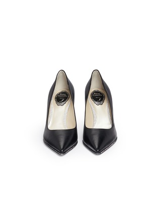 Front View - Click To Enlarge - RENÉ CAOVILLA - Strass pavé lambskin leather pumps