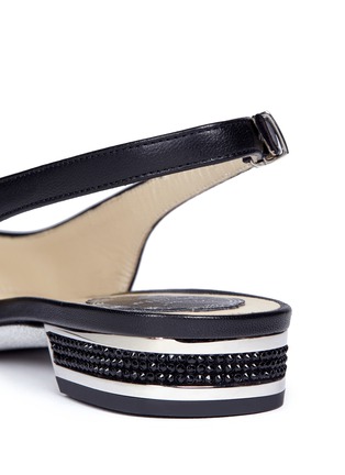 Detail View - Click To Enlarge - RENÉ CAOVILLA - Strass embellished lambskin leather slingback skimmer flats